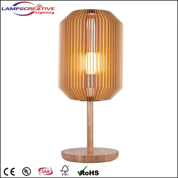 Plywood Lamp Shade With Ash Wood Base Table Lamp Lct Tyhb Wooden