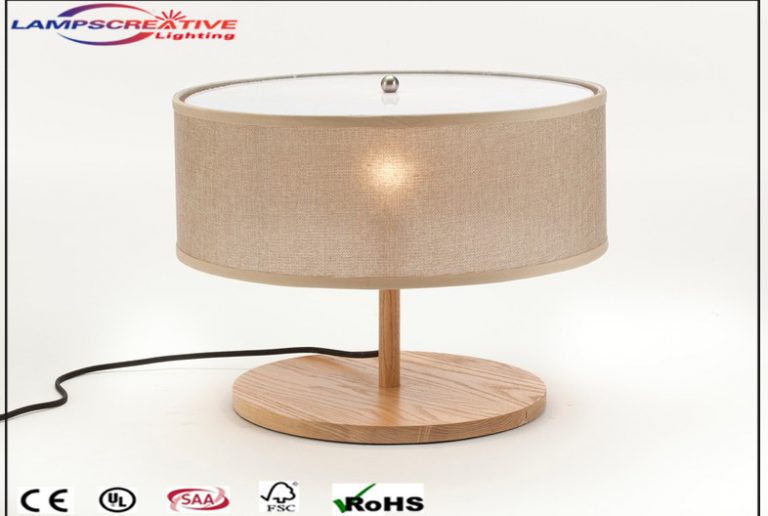 Modern Popular Wooden Table Lamp With Natural Cord Name